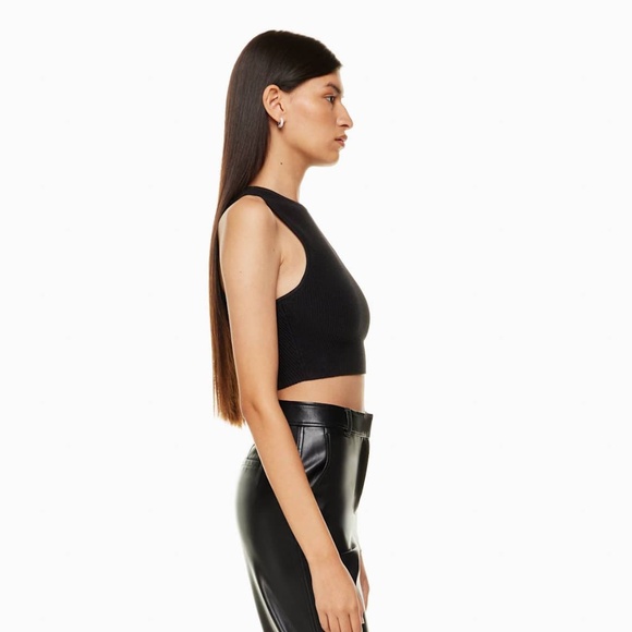 Aritzia Babaton⎜SCULPT KNIT RACER CROPPED TANK⎜BLACK - Picture 3 of 13